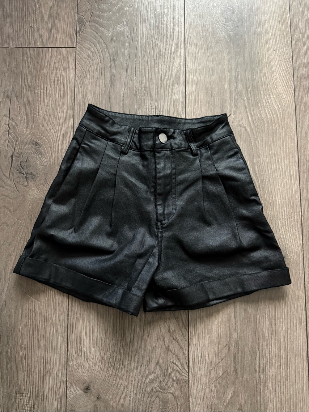 Faux leather shorts